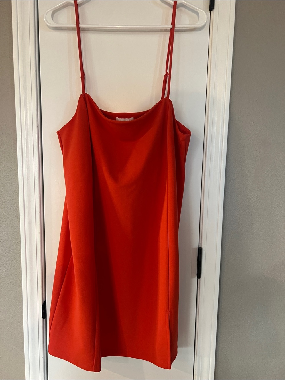 Orange Slip Dress with Spaghetti Straps
